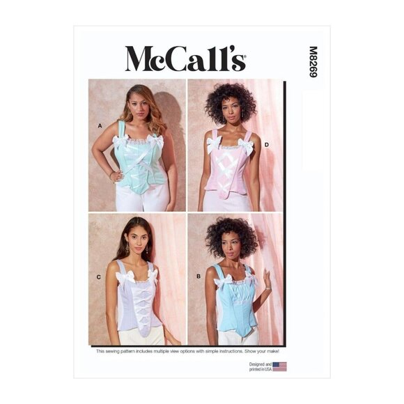 McCall's M8269 Misses 14 to 22 Corsets with A,B,C,D Cup Sewing Pattern New - Picture 2 of 10